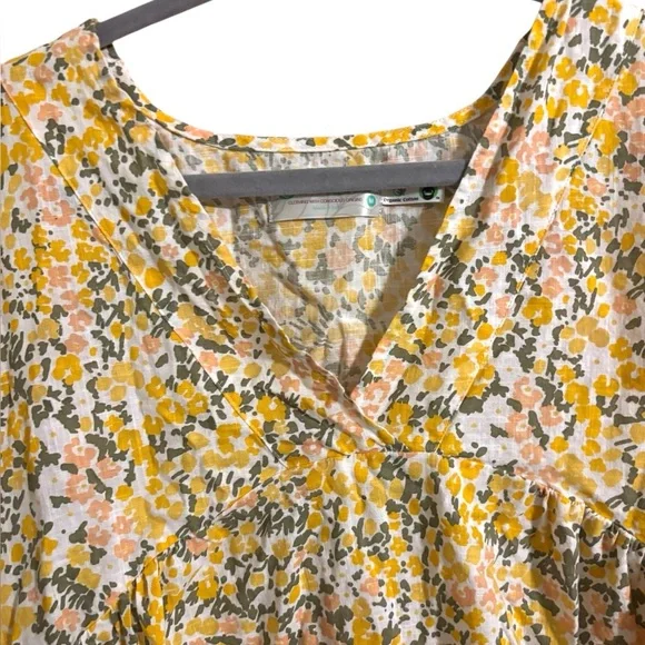 Aventura Organic Cotton Yellow Floral Fresco‎ Dress Medium - Picture 3 of 6